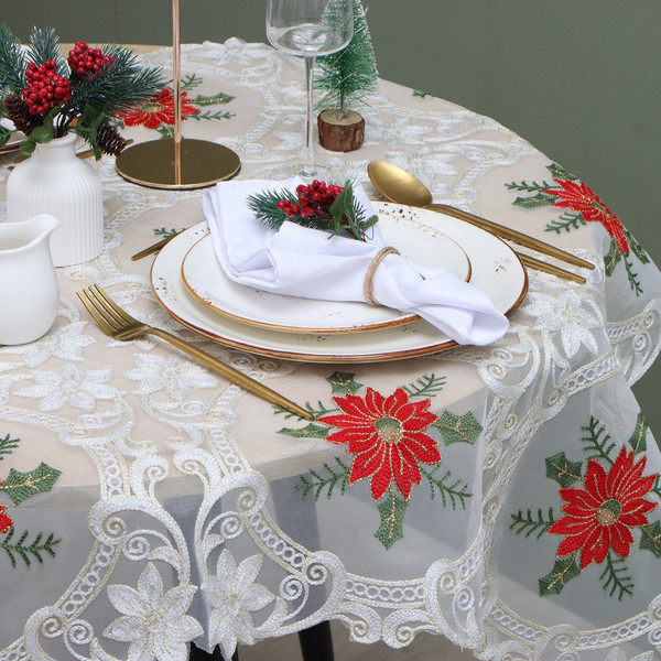 Изображение товара Скатерть Этель Пуансеттия 120x150 / 10150826