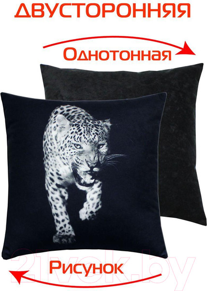 Изображение товара Подушка декоративная MATEX Fantasy. Леопард Black / 62-677 (черный)