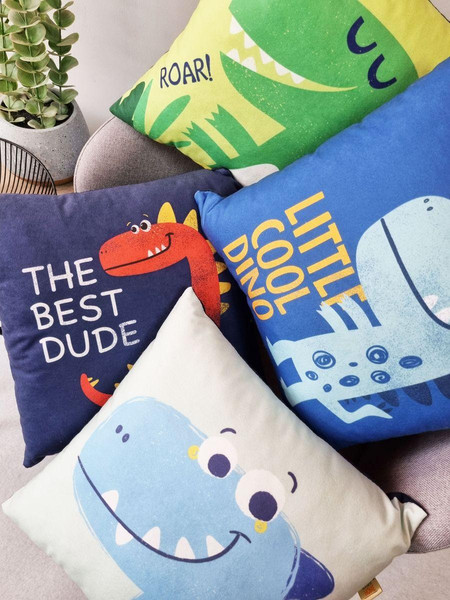 Изображение товара Подушка декоративная MATEX Dino. Roar / 63-575 (фисташковый/зеленый/синий)