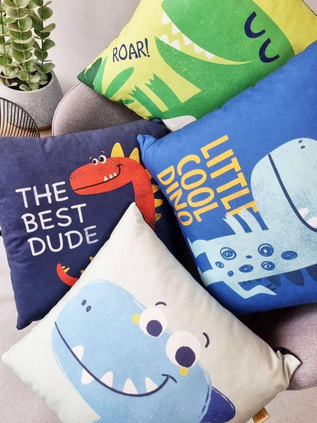 Изображение товара Подушка декоративная MATEX Dino. The Best Dude / 63-58 (синий/красный/желтый)