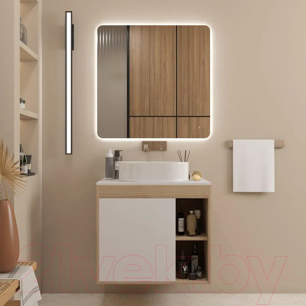 Изображение товара Тумба под умывальник Teymi Nura 80 / T60533 (дуб эврика/белый матовый)