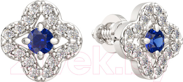 Изображение товара Серьги из белого золота ZORKA 3D1057.14K.W.ZZ (с бриллиантами и сапфирами)