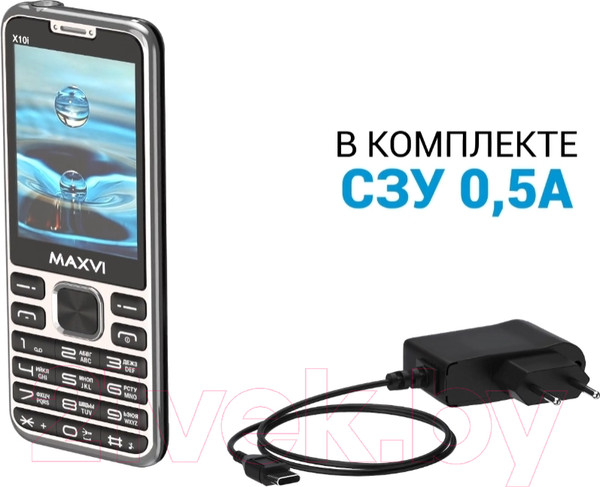 Изображение товара Мобильный телефон Maxvi X10i (металлик/серебристый)