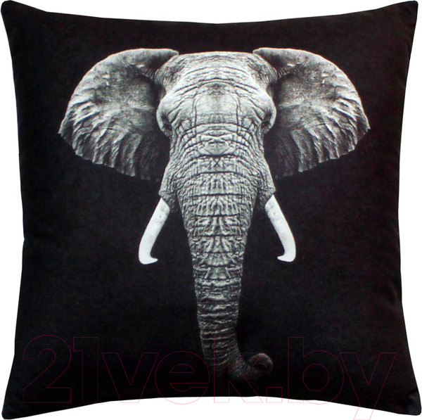 Изображение товара Подушка декоративная MATEX Fantasy. Слон Black / 63-032 (черный/светло-серый)