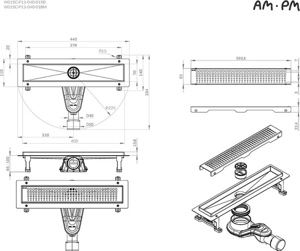 Изображение товара Трап для душа AM.PM Master Flow / W01SC-P11-040-01BM