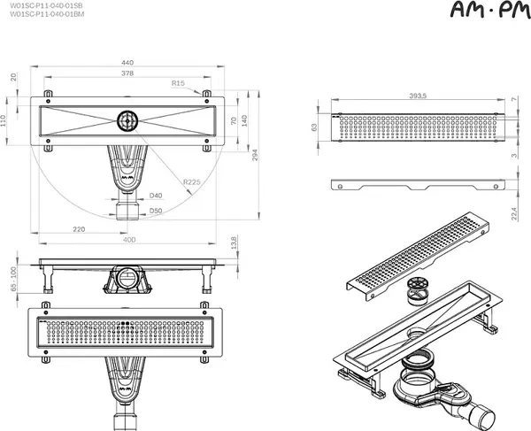 Изображение товара Трап для душа AM.PM Master Flow / W01SC-P11-040-01SB