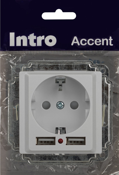 Изображение товара Розетка INTRO Accent 6-410-01 / Б0063689 (белый)