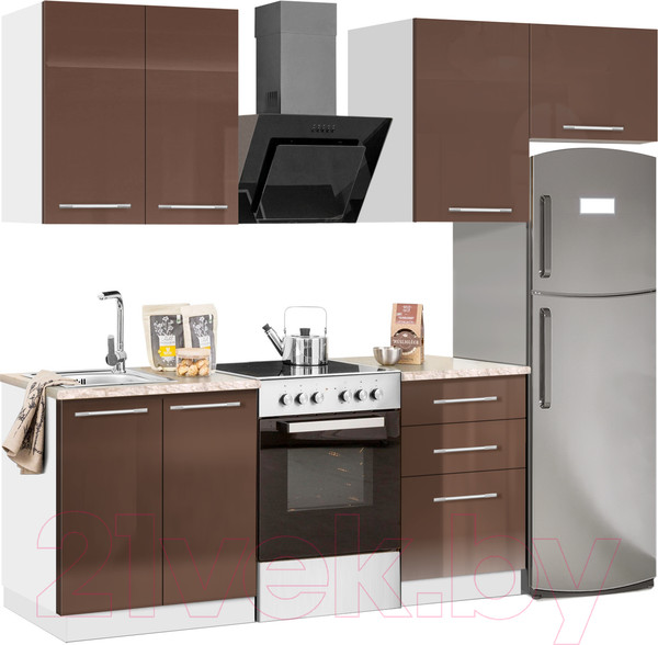 Изображение товара Кухонный гарнитур Кастанье Мила 1.5 (трюфель коричневый)