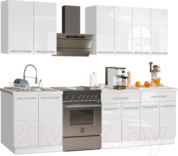 Изображение товара Кухонный гарнитур Кастанье Мила 2.0 (белый глянец)