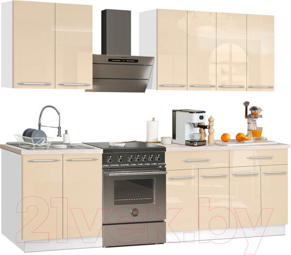 Изображение товара Кухонный гарнитур Кастанье Мила 2.0 (ваниль глянец)