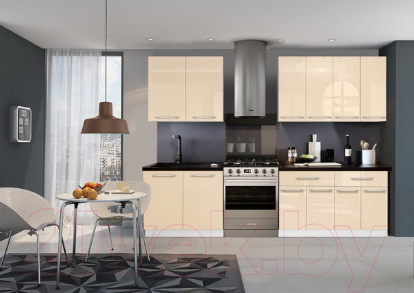 Изображение товара Кухонный гарнитур Кастанье Мила 2.0 (ваниль глянец)