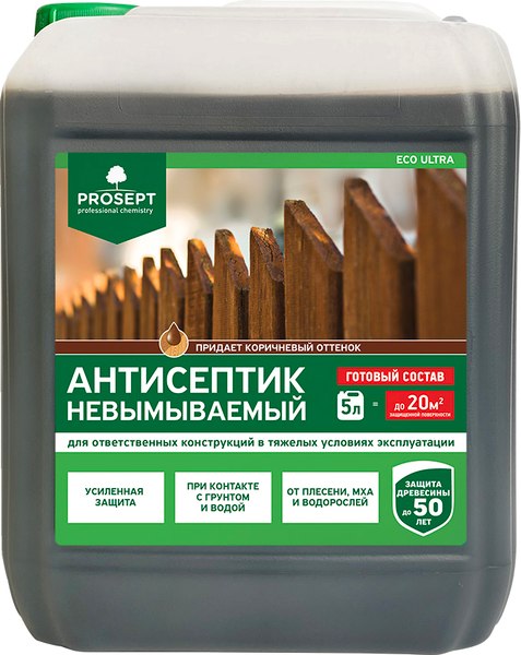 Изображение товара Антисептик для древесины Prosept Eco Ultra готовый состав (5л, коричневый)