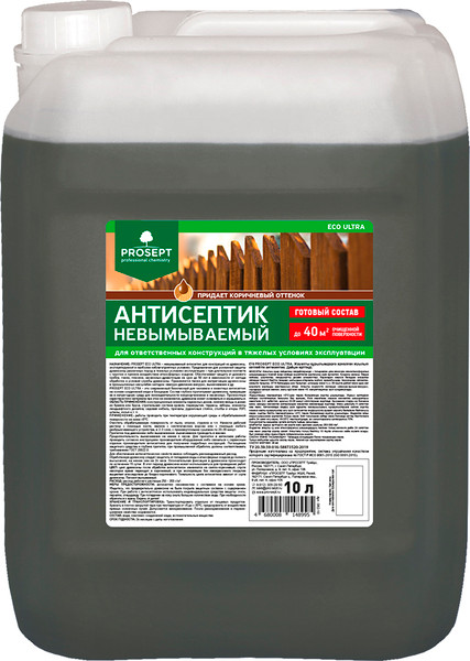 Изображение товара Антисептик для древесины Prosept Eco Ultra готовый состав (10л, коричневый)