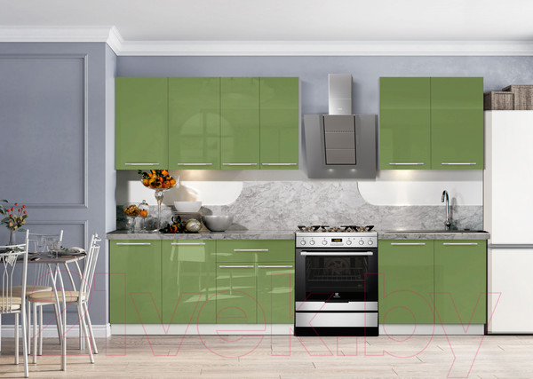 Изображение товара Кухонный гарнитур Кастанье Мила 2.2 (зеленый глянец)