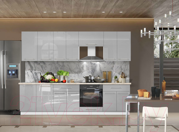 Изображение товара Кухонный гарнитур Кастанье Мила 2.6 (серый пыльный)