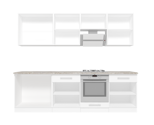 Изображение товара Кухонный гарнитур Кастанье Мила 2.6 (зеленый глянец/черный глянец)