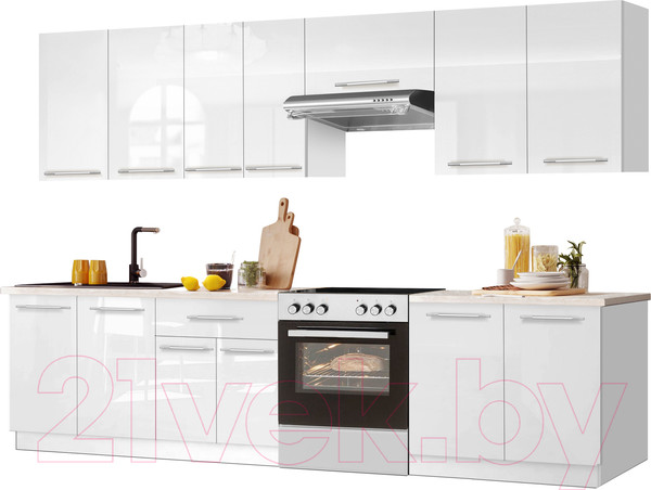 Изображение товара Кухонный гарнитур Кастанье Мила 2.8 (белый глянец)