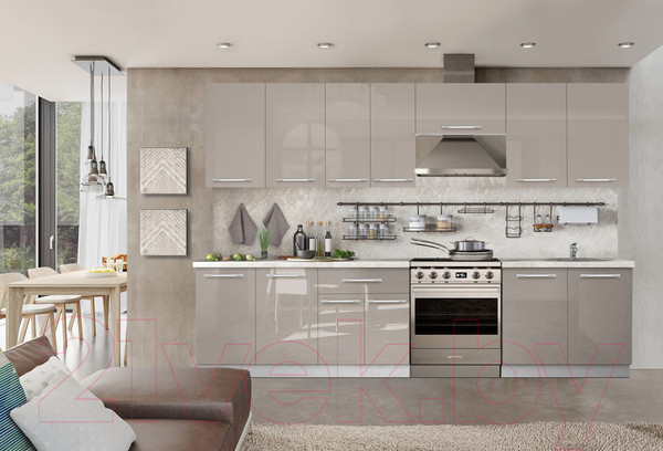 Изображение товара Кухонный гарнитур Кастанье Мила 2.8 (серый камень)