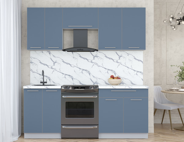 Изображение товара Кухонный гарнитур Интерлиния Мила Пластик 2.0 А (арктический/арктический/белый гранит)