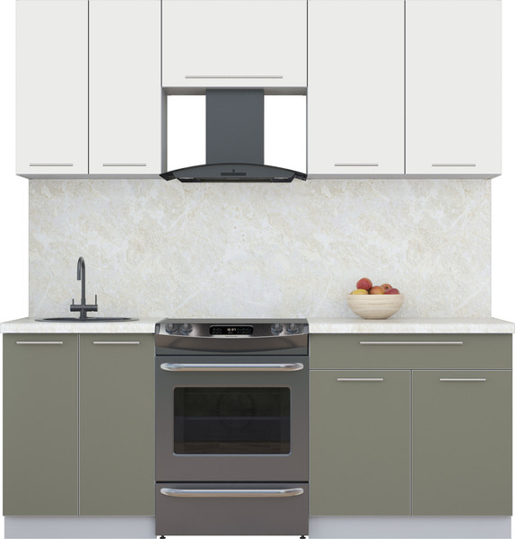 Изображение товара Кухонный гарнитур Интерлиния Мила Пластик 2.0 А (зефирный/кварцевый/опал светлый)