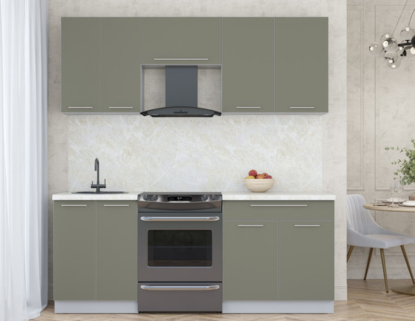 Изображение товара Кухонный гарнитур Интерлиния Мила Пластик 2.0 А (кварцевый/кварцевый/опал светлый)