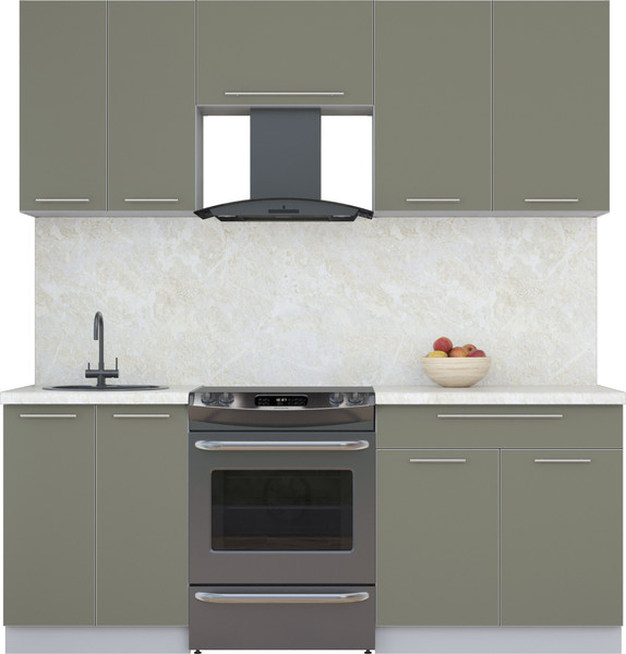 Изображение товара Кухонный гарнитур Интерлиния Мила Пластик 2.0 А (кварцевый/кварцевый/опал светлый)