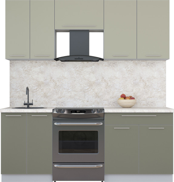 Изображение товара Кухонный гарнитур Интерлиния Мила Пластик 2.0 А (латте/кварцевый/опал светлый)