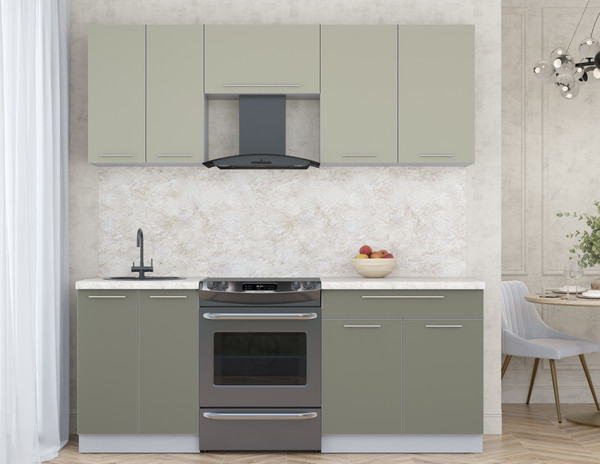 Изображение товара Кухонный гарнитур Интерлиния Мила Пластик 2.0 А (латте/кварцевый/опал светлый)