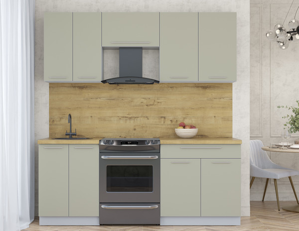 Изображение товара Кухонный гарнитур Интерлиния Мила Пластик 2.0 А (латте/латте/дуб бунратти)