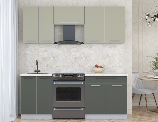 Изображение товара Кухонный гарнитур Интерлиния Мила Пластик 2.0 А (латте/шторм/опал светлый)