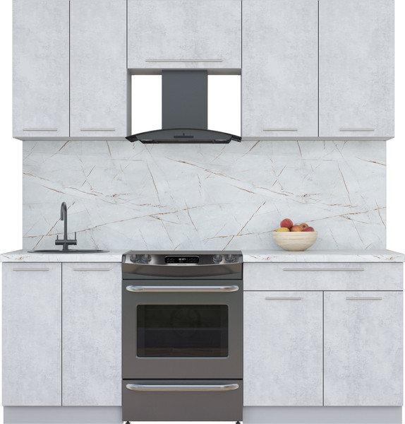 Изображение товара Кухонный гарнитур Интерлиния Мила Пластик 2.0 А (оксид светлый/оксид светлый/серый каспий)