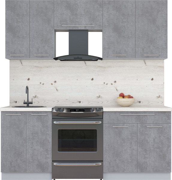 Изображение товара Кухонный гарнитур Интерлиния Мила Пластик 2.0 А (оксид темный/оксид темный/бискайская сосна)