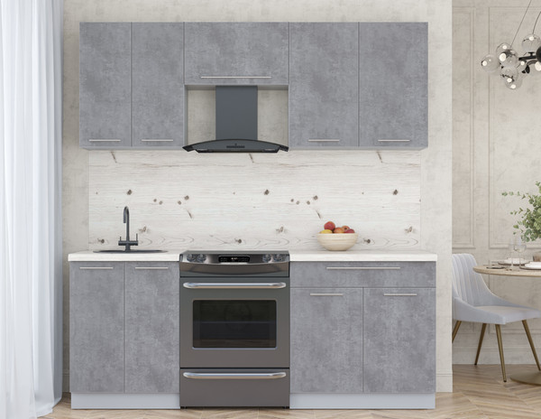 Изображение товара Кухонный гарнитур Интерлиния Мила Пластик 2.0 А (оксид темный/оксид темный/бискайская сосна)