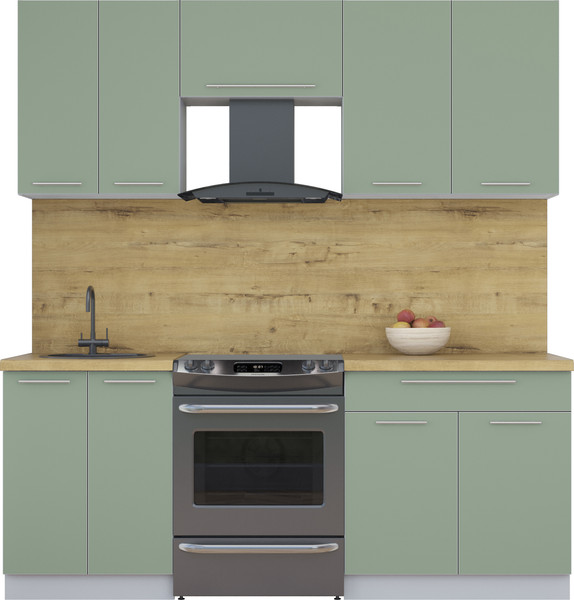 Изображение товара Кухонный гарнитур Интерлиния Мила Пластик 2.0 А (полынь/полынь/дуб бунратти)