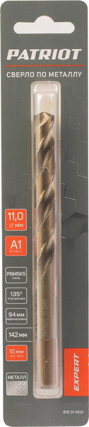 Изображение товара Сверло PATRIOT Expert Р6М5К5 11.0мм / 815010521