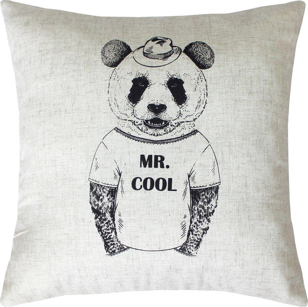 Изображение товара Наволочка декоративная MATEX Bibop. Панда / 20-851 (темно-серый/коричневый)