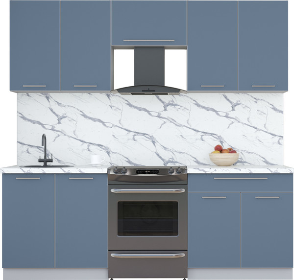 Изображение товара Кухонный гарнитур Интерлиния Мила Пластик 2.2 А (арктический/арктический/белый гранит)