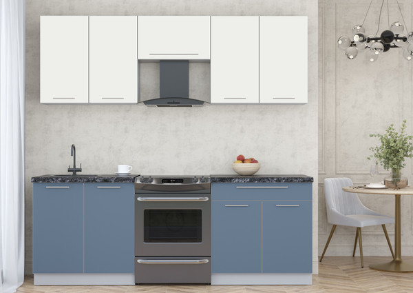 Изображение товара Кухонный гарнитур Интерлиния Мила Пластик 2.2 А (зефирный/арктический/кастилло темный)