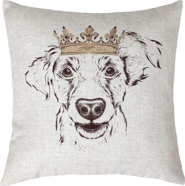 Изображение товара Наволочка декоративная MATEX Bibop Line Король собака / 49-234 (серый/золото)