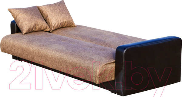 Изображение товара Диван Mebel-Ars Арвен (рогожка коричневый/экокожа коричневый)