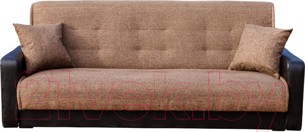 Изображение товара Диван Mebel-Ars Арвен (рогожка коричневый/экокожа коричневый)