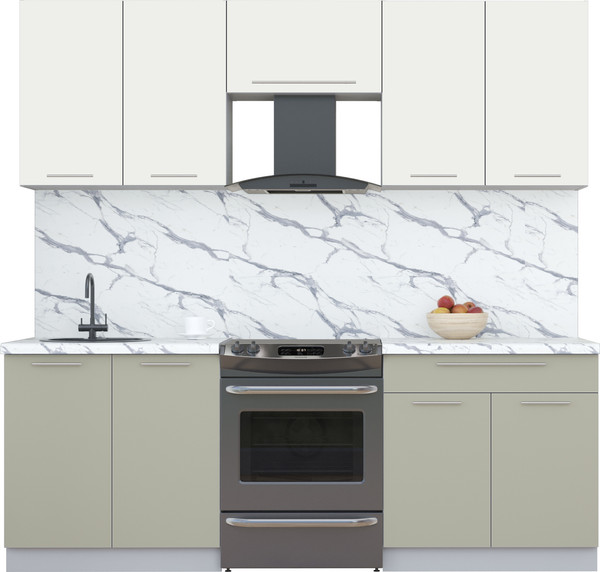 Изображение товара Кухонный гарнитур Интерлиния Мила Пластик 2.2 А (зефирный/латте/белый гранит)