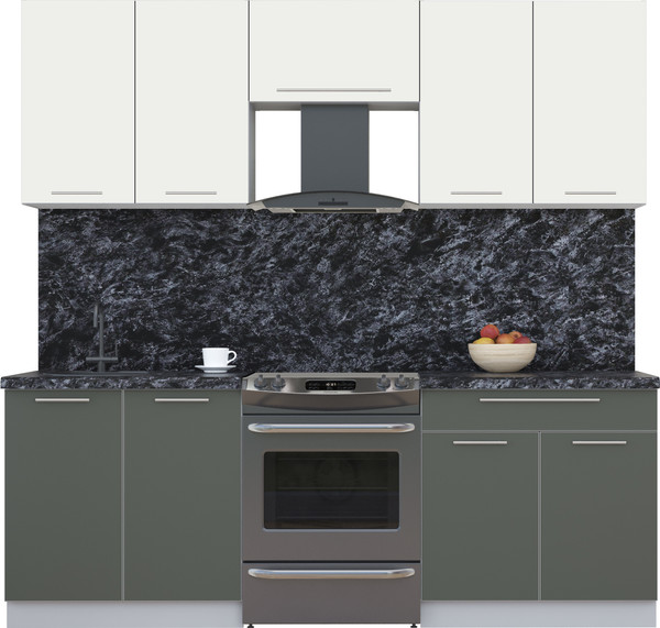 Изображение товара Кухонный гарнитур Интерлиния Мила Пластик 2.2 А (зефирный/шторм/кастилло темный)
