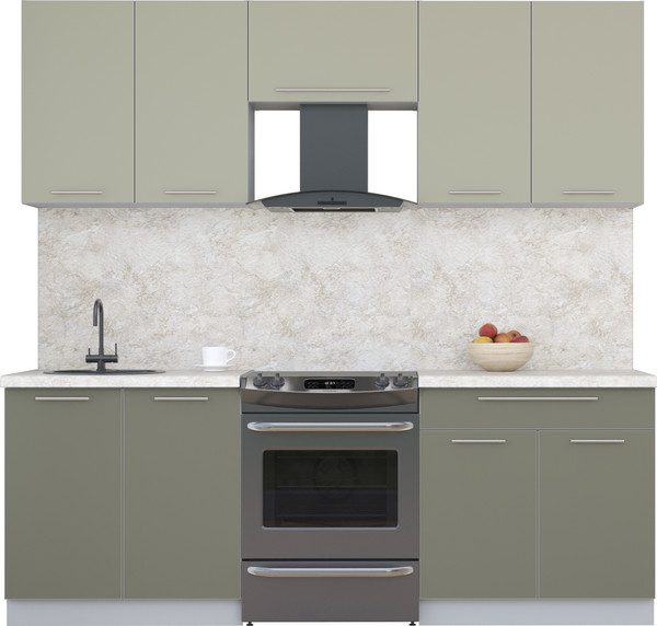 Изображение товара Кухонный гарнитур Интерлиния Мила Пластик 2.2 А (латте/кварцевый/опал светлый)