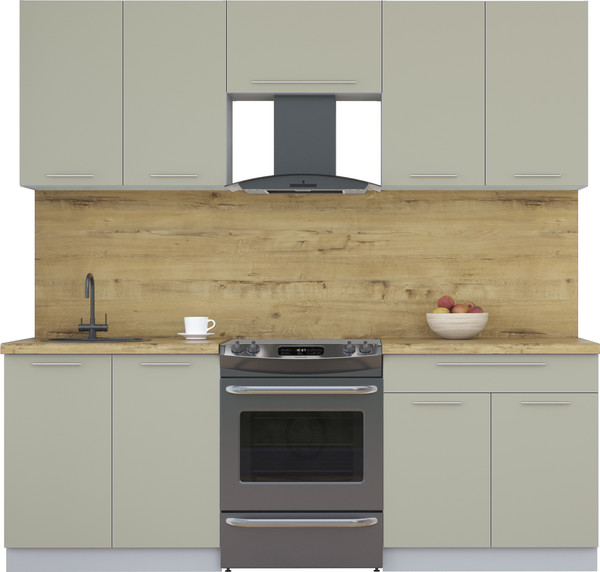 Изображение товара Кухонный гарнитур Интерлиния Мила Пластик 2.2 А (латте/латте/дуб бунратти)