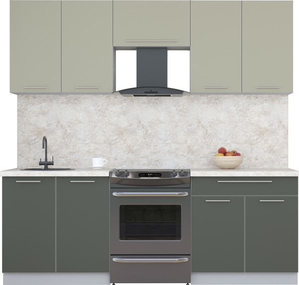 Изображение товара Кухонный гарнитур Интерлиния Мила Пластик 2.2 А (латте/шторм/опал светлый)