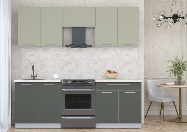 Изображение товара Кухонный гарнитур Интерлиния Мила Пластик 2.2 А (латте/шторм/опал светлый)