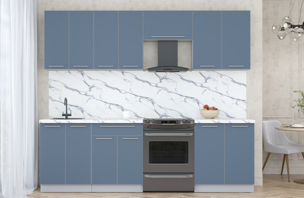 Изображение товара Кухонный гарнитур Интерлиния Мила Пластик 2.5 А (арктический/арктический/белый гранит)