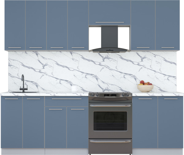 Изображение товара Кухонный гарнитур Интерлиния Мила Пластик 2.5 А (арктический/арктический/белый гранит)