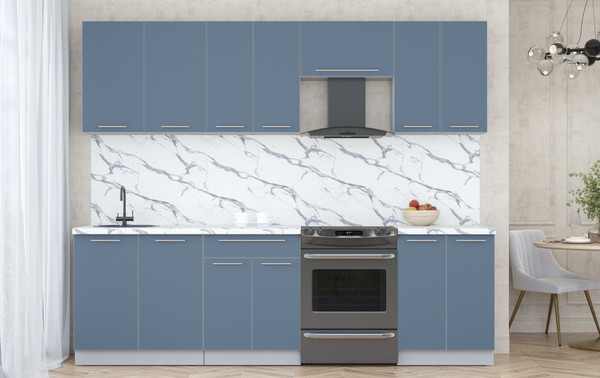 Изображение товара Кухонный гарнитур Интерлиния Мила Пластик 2.6 А (арктический/арктический/белый гранит)